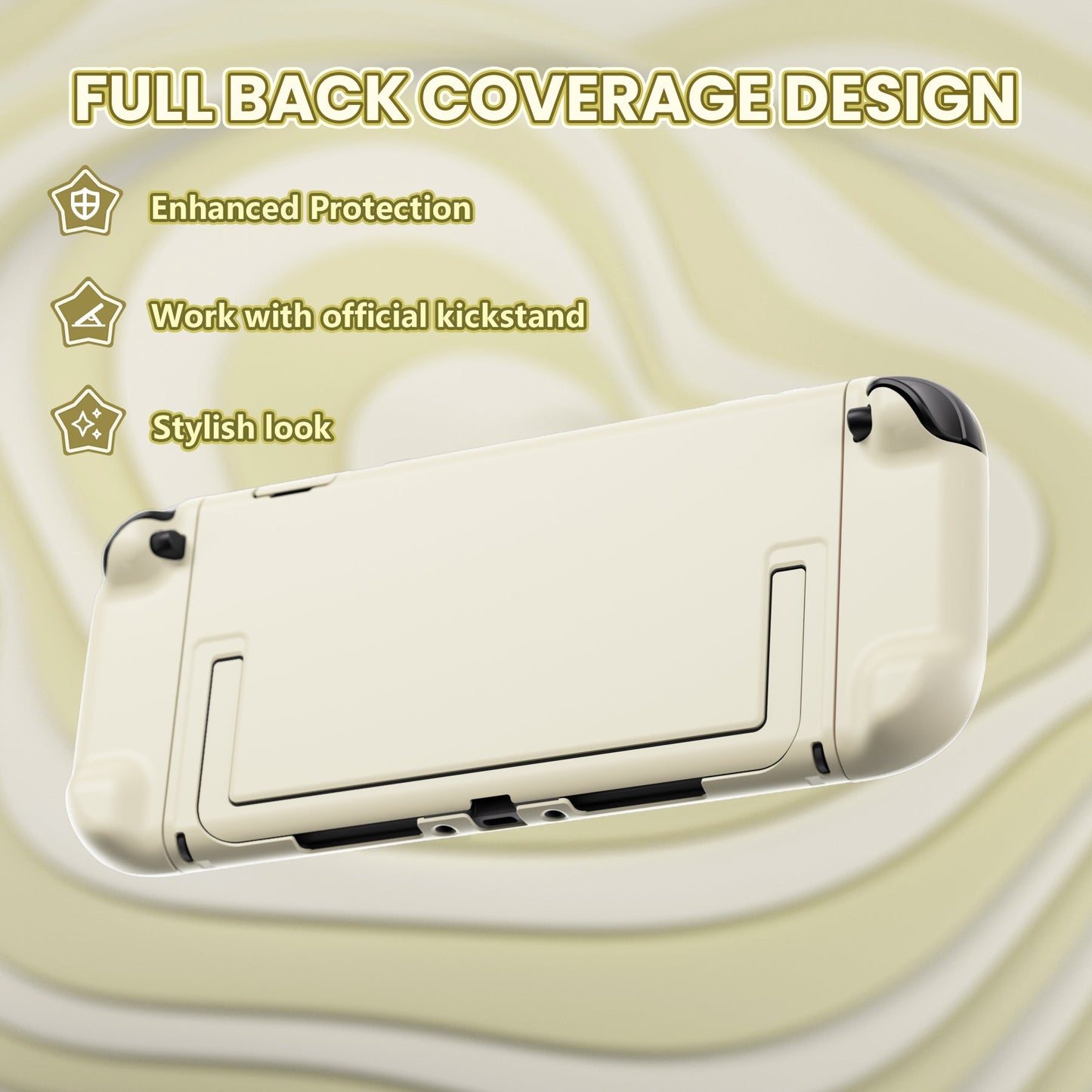 PlayVital Cute Solid-color Dockable Hard Protective Case for Nintendo Switch 2 with Thumb Grip & Sticker & Button Caps - Antique Yellow PlayVital