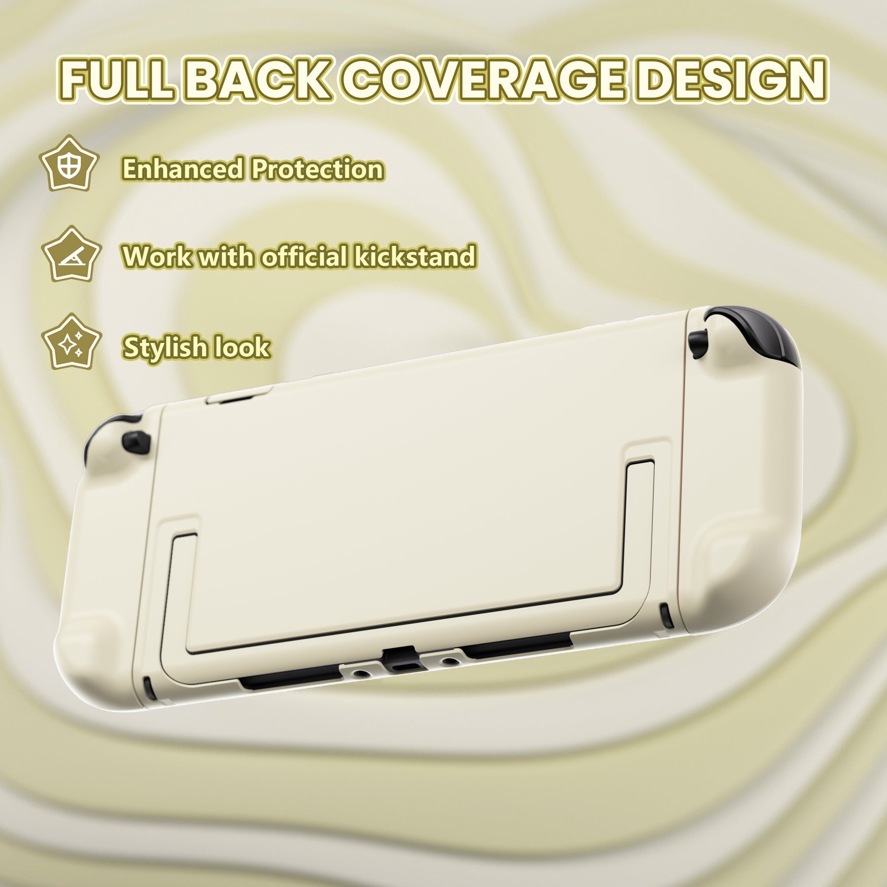 PlayVital Cute Solid-color Dockable Hard Protective Case for Nintendo Switch 2 with Thumb Grip & Sticker & Button Caps - Antique Yellow PlayVital