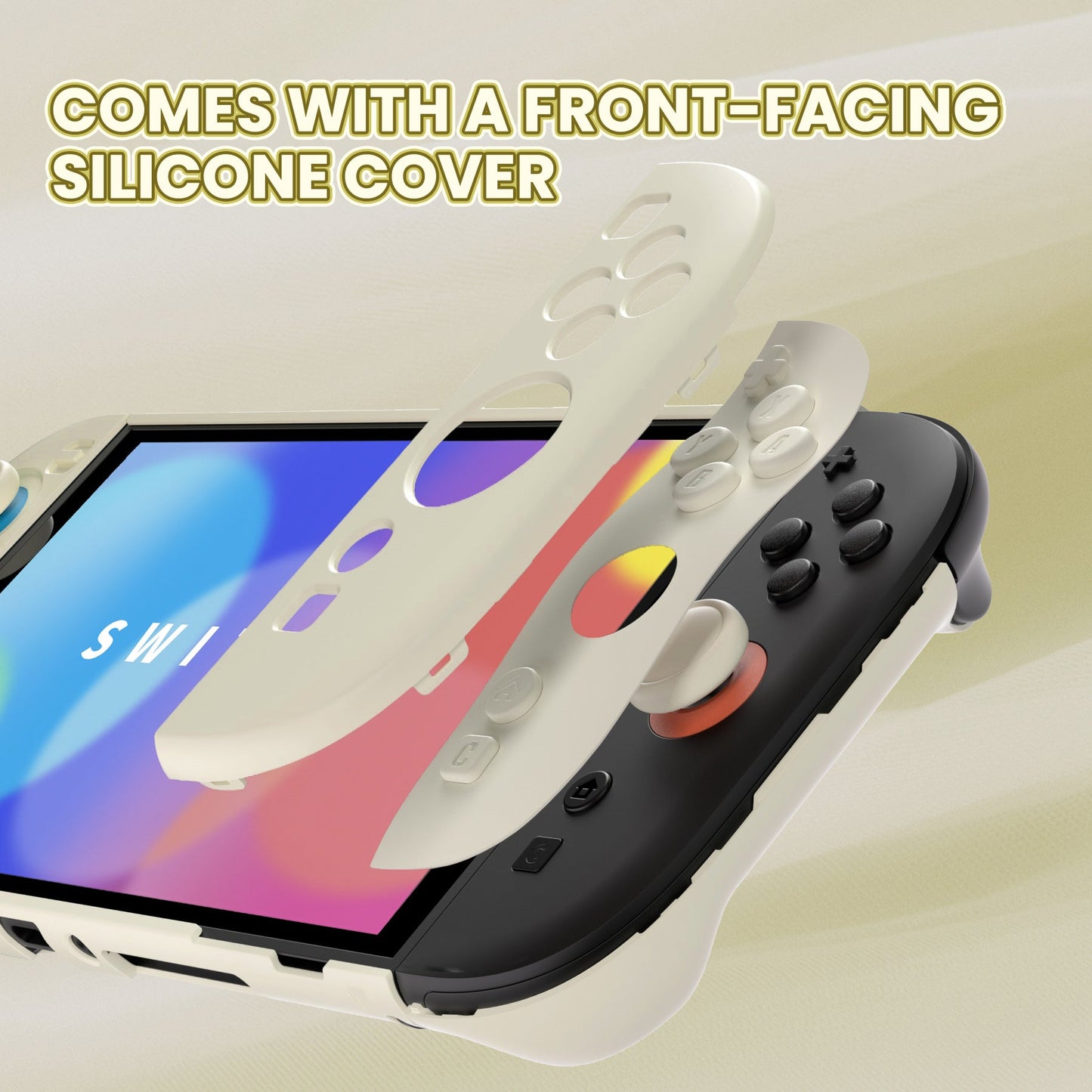 PlayVital Cute Solid-color Dockable Hard Protective Case for Nintendo Switch 2 with Thumb Grip & Sticker & Button Caps - Antique Yellow PlayVital