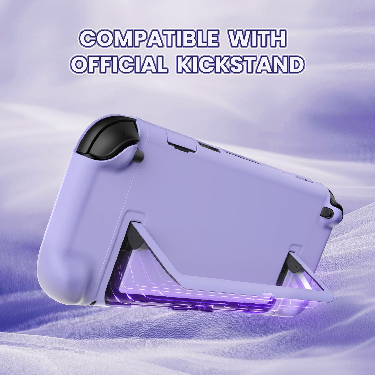 PlayVital Cute Solid-color Dockable Hard Protective Case for Nintendo Switch 2 with Thumb Grip & Sticker & Button Caps - Light Violet PlayVital