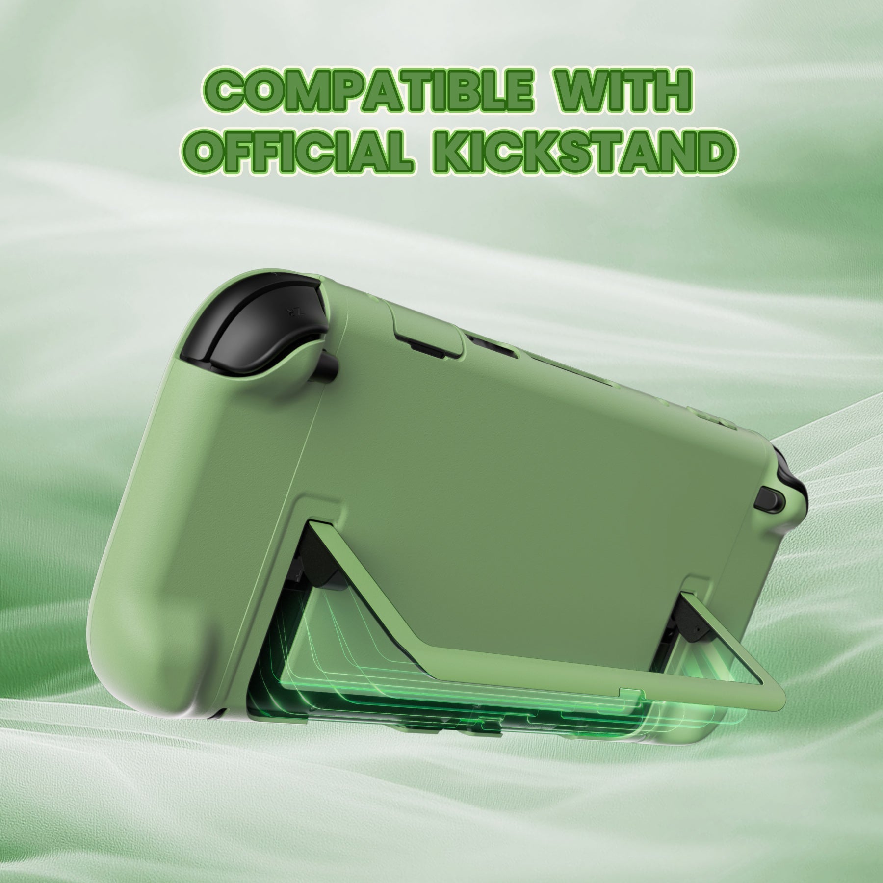 PlayVital Cute Solid-color Dockable Hard Protective Case for Nintendo Switch 2 with Thumb Grip & Sticker & Button Caps - Matcha Green PlayVital