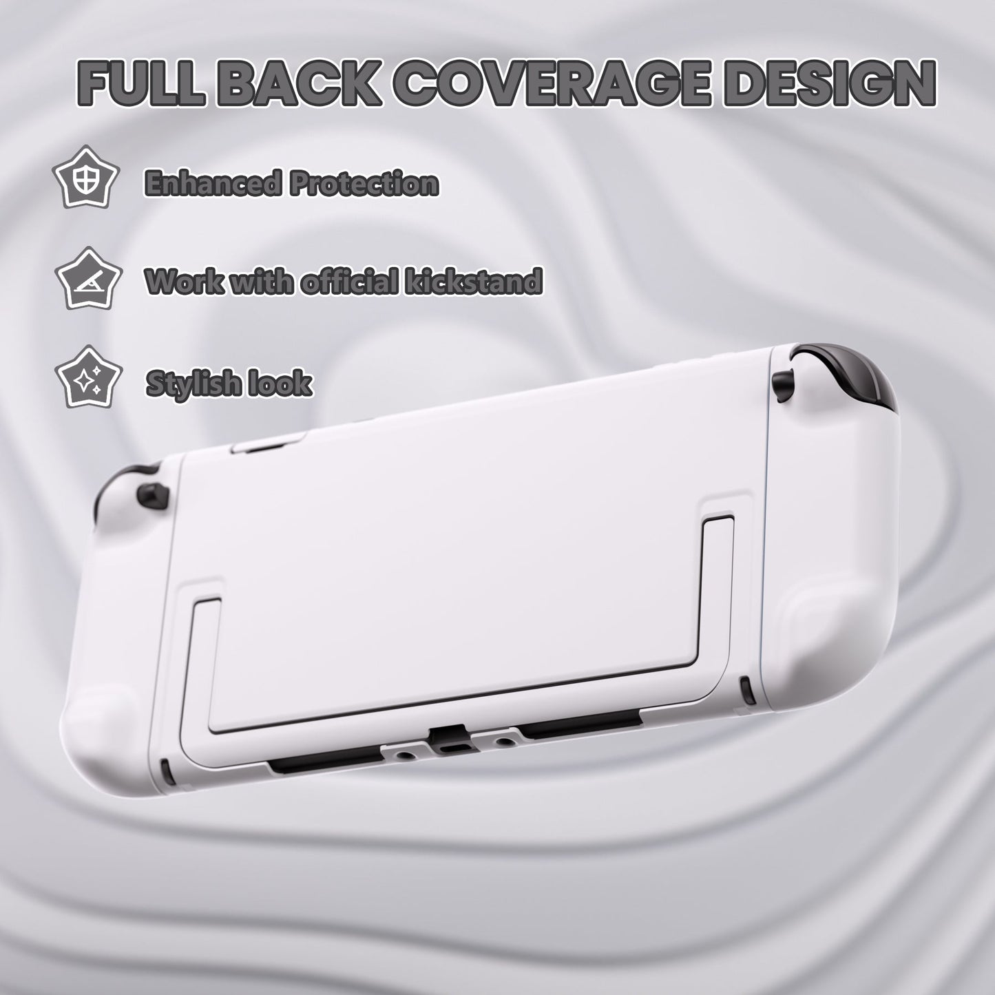 PlayVital Cute Solid-color Dockable Hard Protective Case for Nintendo Switch 2 with Thumb Grip & Sticker & Button Caps - White PlayVital