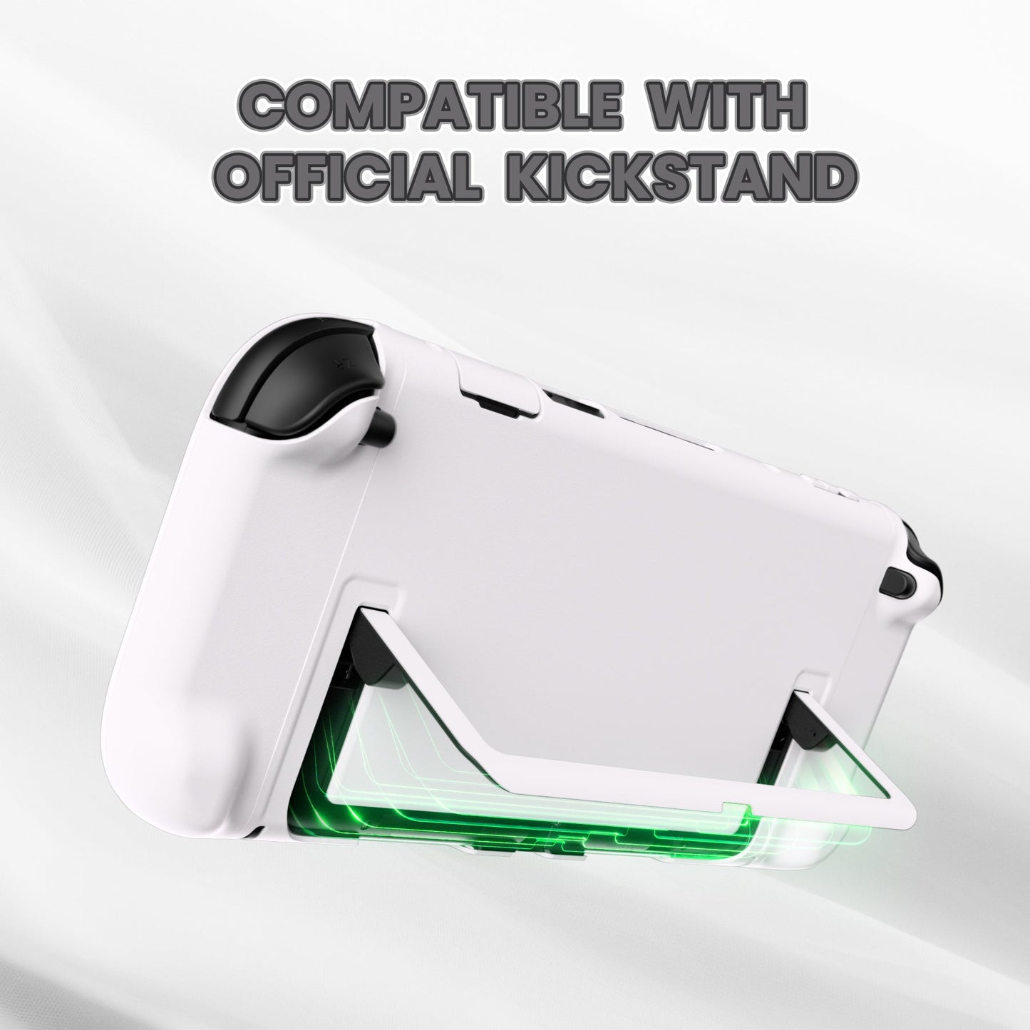 PlayVital Cute Solid-color Dockable Hard Protective Case for Nintendo Switch 2 with Thumb Grip & Sticker & Button Caps - White PlayVital