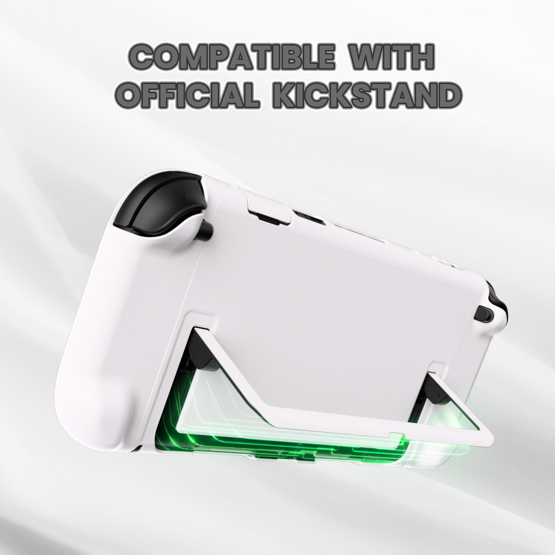 PlayVital Cute Solid-color Dockable Hard Protective Case for Nintendo Switch 2 with Thumb Grip & Sticker & Button Caps - White PlayVital