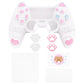 PlayVital Cute Spring Lesser Panda Silicone Cover with Joystick Cap and Sticker for PS5 Controller, Compatible with Charging Station - White PlayVital