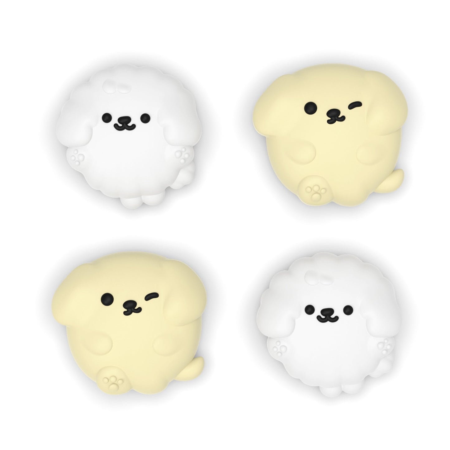 PlayVital Cute Thumb Grip Caps for PS5 & PS4 & Xbox Series X/S & Switch Pro Controller - Fluffy & Winky Pups PlayVital