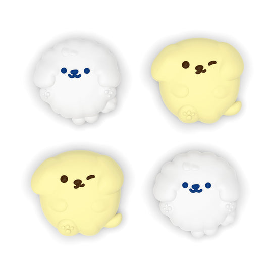 PlayVital Cute Thumb Grip Caps for PS5 & PS4 & Xbox Series X/S & Switch Pro Controller - Fluffy & Winky Pups PlayVital