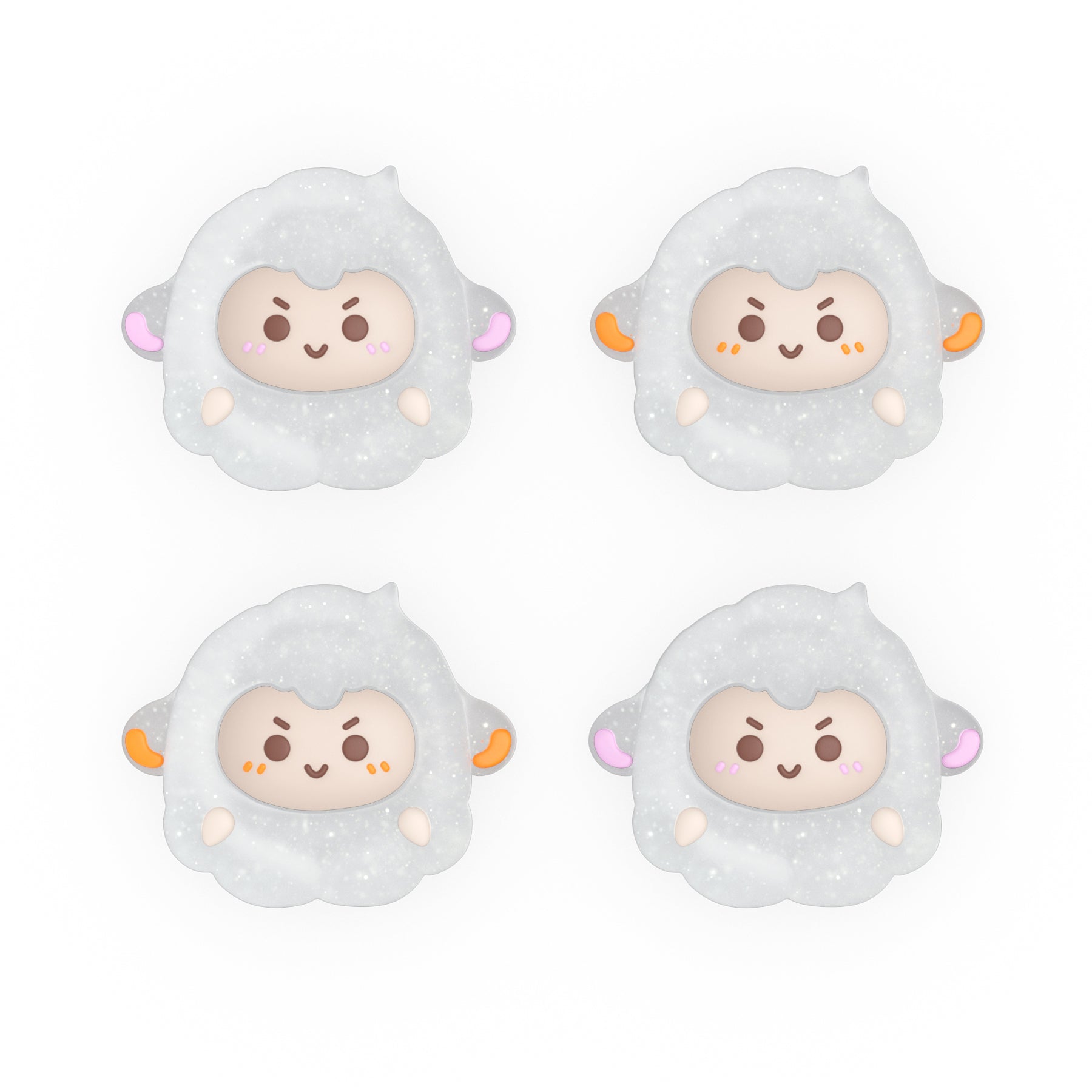 PlayVital Cute Thumb Grip Caps for PS5 & PS4 & Xbox Series X/S & Switch Pro Controller - Fuzzy Sheep PlayVital