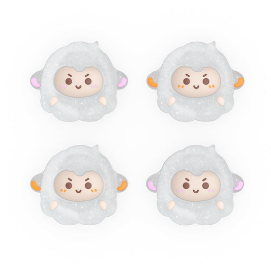PlayVital Cute Thumb Grip Caps for PS5 & PS4 & Xbox Series X/S & Switch Pro Controller - Fuzzy Sheep PlayVital