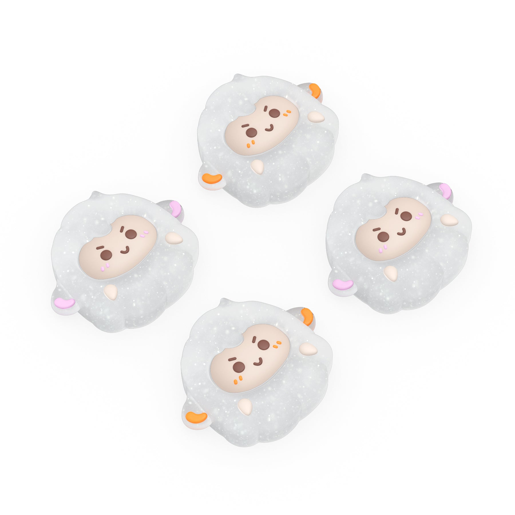 PlayVital Cute Thumb Grip Caps for PS5 & PS4 & Xbox Series X/S & Switch Pro Controller - Fuzzy Sheep PlayVital