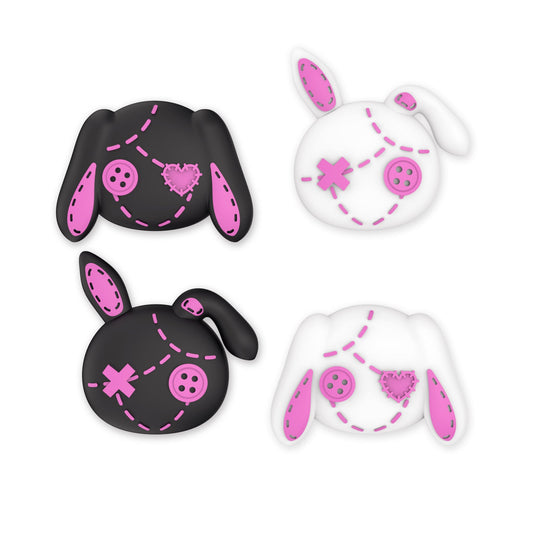 PlayVital Cute Thumb Grip Caps for PS5 & PS4 & Xbox Series X/S & Switch Pro Controller - Lovely Punky Bunnies PlayVital