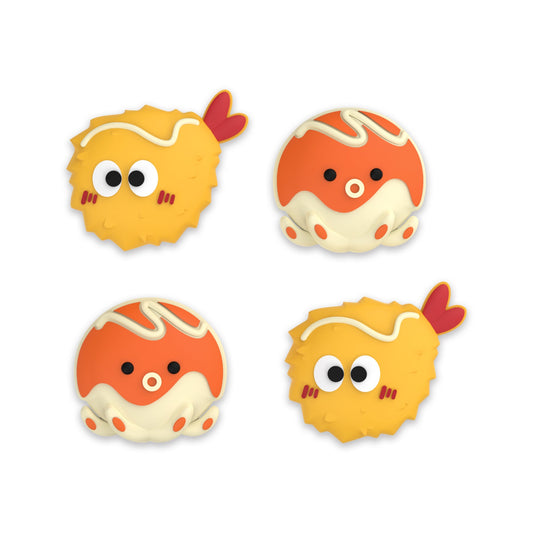 PlayVital Cute Thumb Grip Caps for PS5 & PS4 & Xbox Series X/S & Switch Pro Controller - Tempura and Takoyaki PlayVital