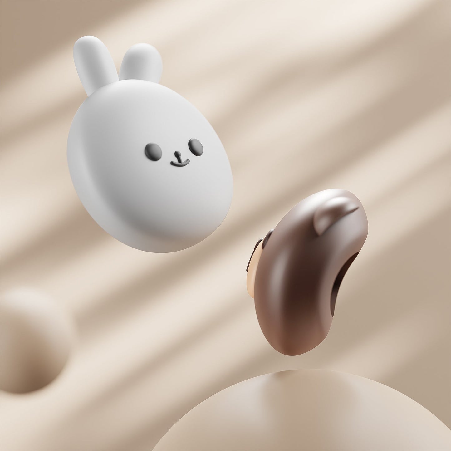 PlayVital Cute Thumb Grips for Steam Controller 2 (2026), 4-Pack Silicone Joystick Caps - Chubby Bear & Smiley Bunny PlayVital