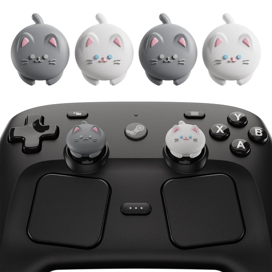 PlayVital Cute Thumb Grips for Steam Controller 2 (2026), 4-Pack Silicone Joystick Caps - Cutie Kitty PlayVital