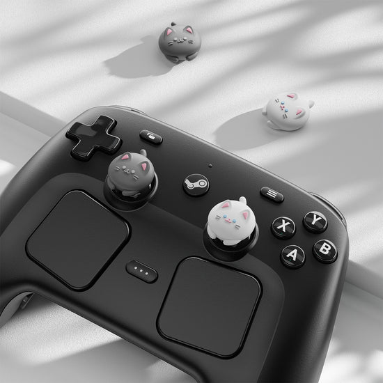 PlayVital Cute Thumb Grips for Steam Controller 2 (2026), 4-Pack Silicone Joystick Caps - Cutie Kitty PlayVital
