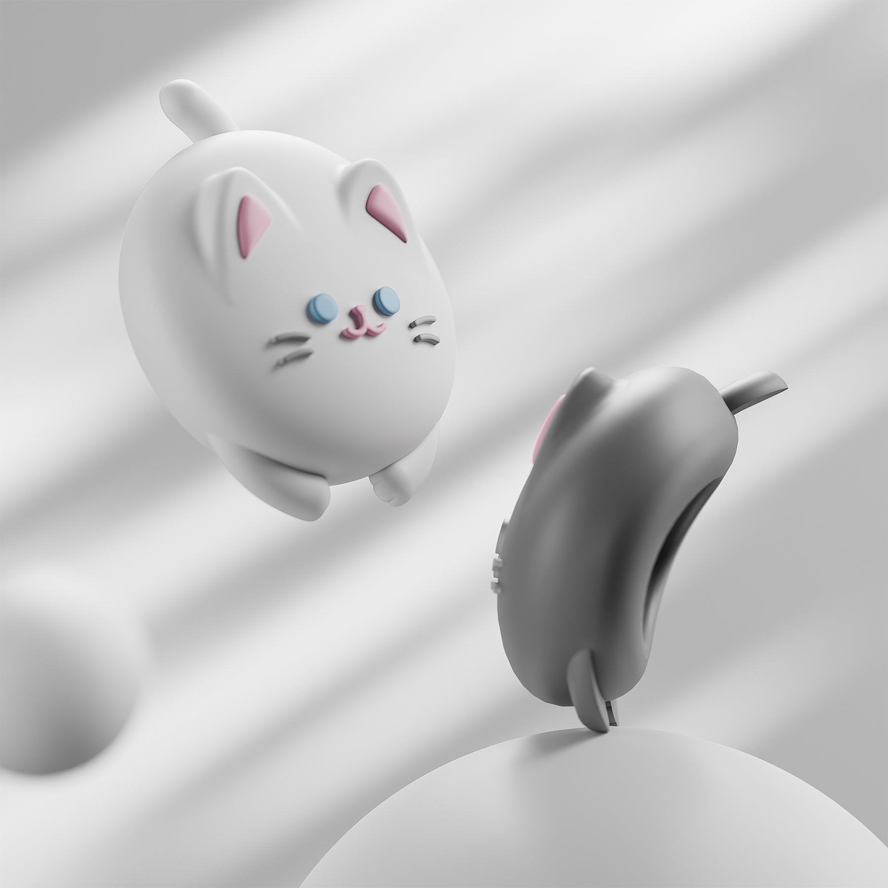 PlayVital Cute Thumb Grips for Steam Controller 2 (2026), 4-Pack Silicone Joystick Caps - Cutie Kitty PlayVital
