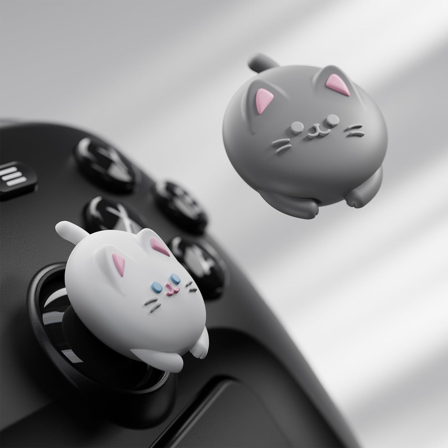 PlayVital Cute Thumb Grips for Steam Controller 2 (2026), 4-Pack Silicone Joystick Caps - Cutie Kitty PlayVital