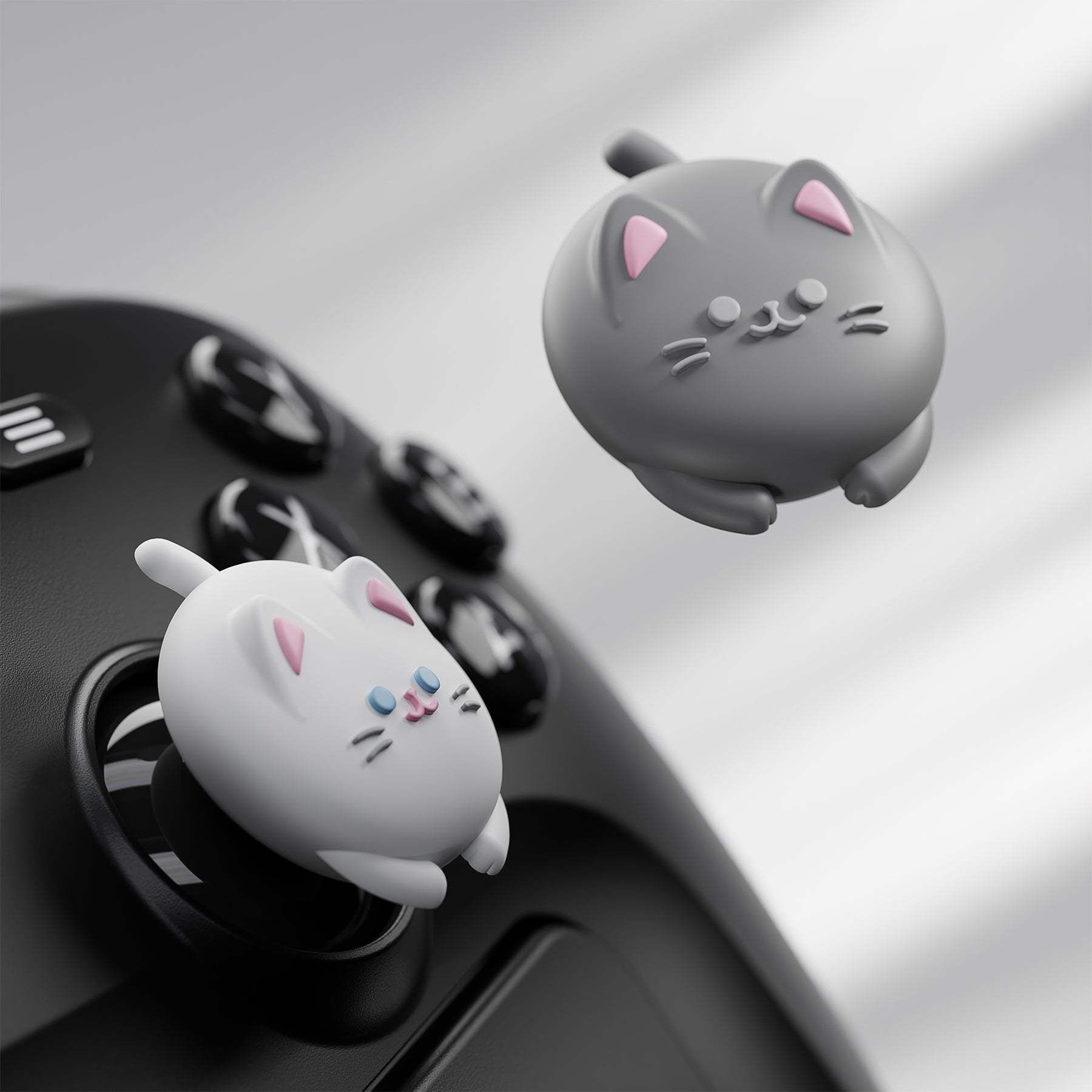 PlayVital Cute Thumb Grips for Steam Controller 2 (2026), 4-Pack Silicone Joystick Caps - Cutie Kitty PlayVital