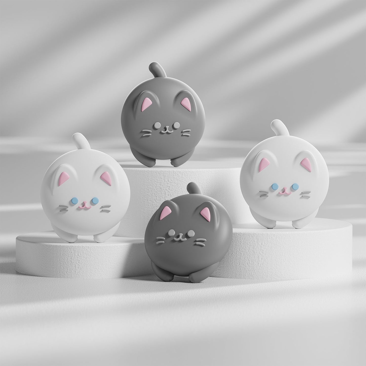PlayVital Cute Thumb Grips for Steam Controller 2 (2026), 4-Pack Silicone Joystick Caps - Cutie Kitty PlayVital