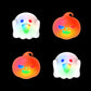 PlayVital Cute Universal Illuminated LED Thumbstick Grips for ps5 & ps4 & Xbox Series X/S & Xbox One & Switch Pro Controller - Spooky Ghost with Pumpkin PlayVital