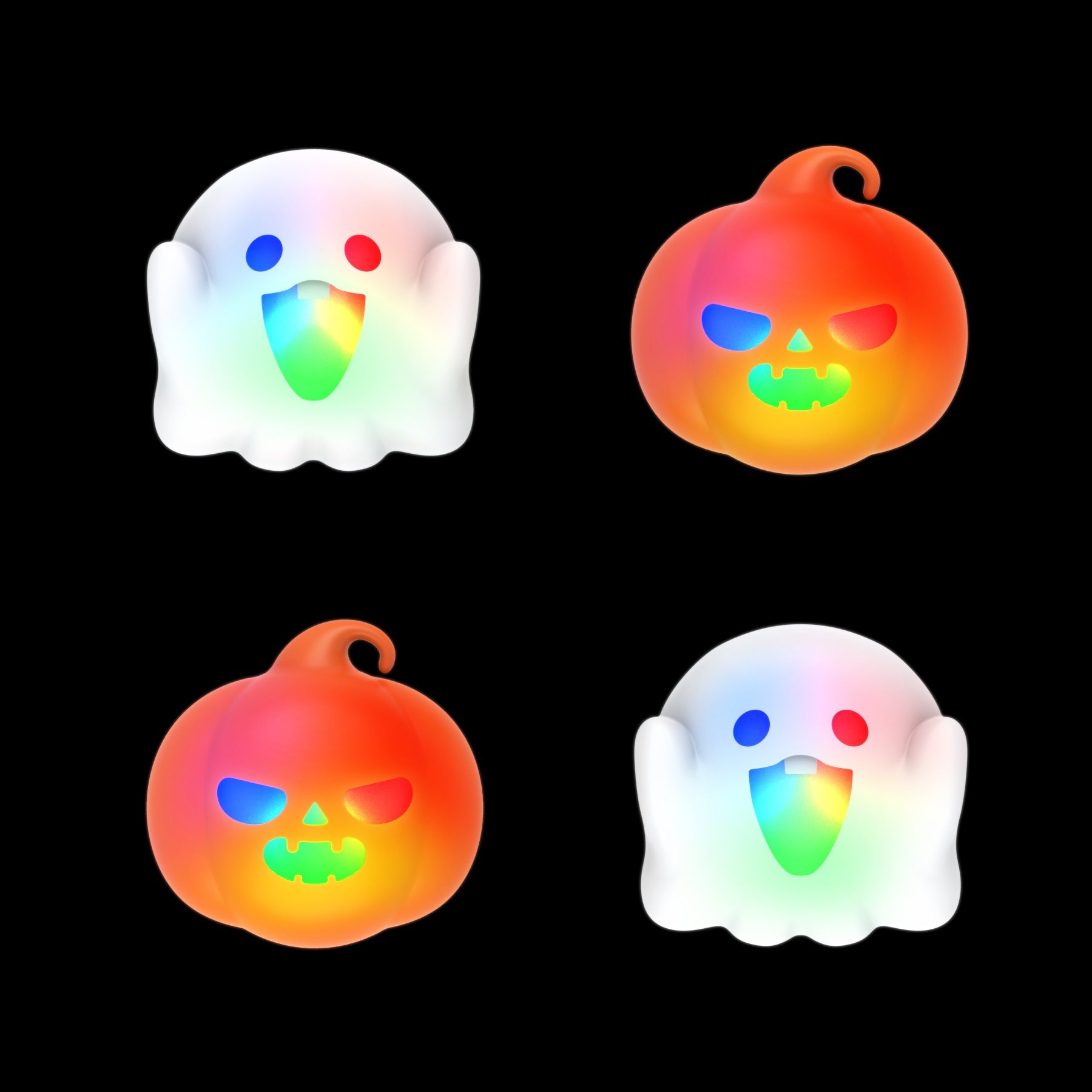 PlayVital Cute Universal Illuminated LED Thumbstick Grips for ps5 & ps4 & Xbox Series X/S & Xbox One & Switch Pro Controller - Spooky Ghost with Pumpkin PlayVital