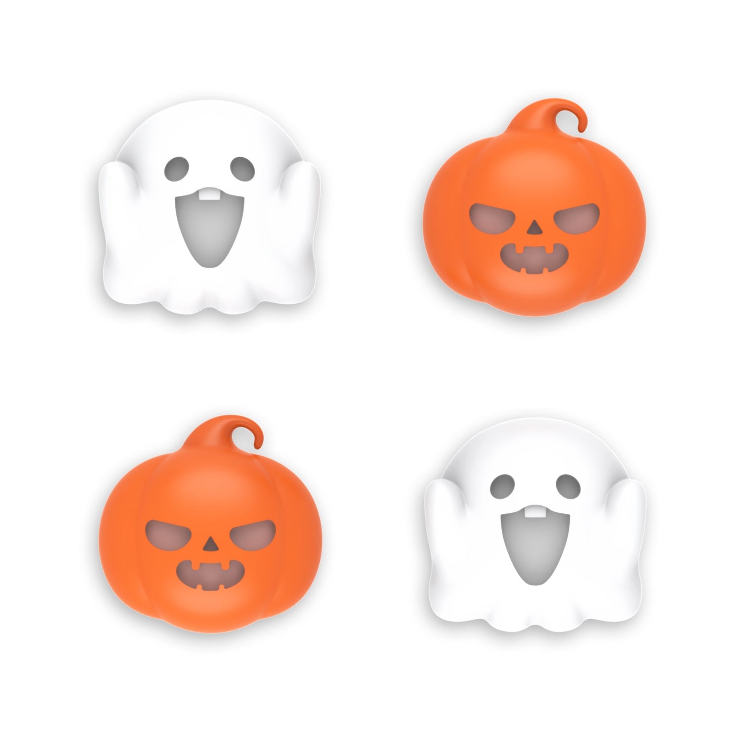 PlayVital Cute Universal Illuminated LED Thumbstick Grips for ps5 & ps4 & Xbox Series X/S & Xbox One & Switch Pro Controller - Spooky Ghost with Pumpkin PlayVital