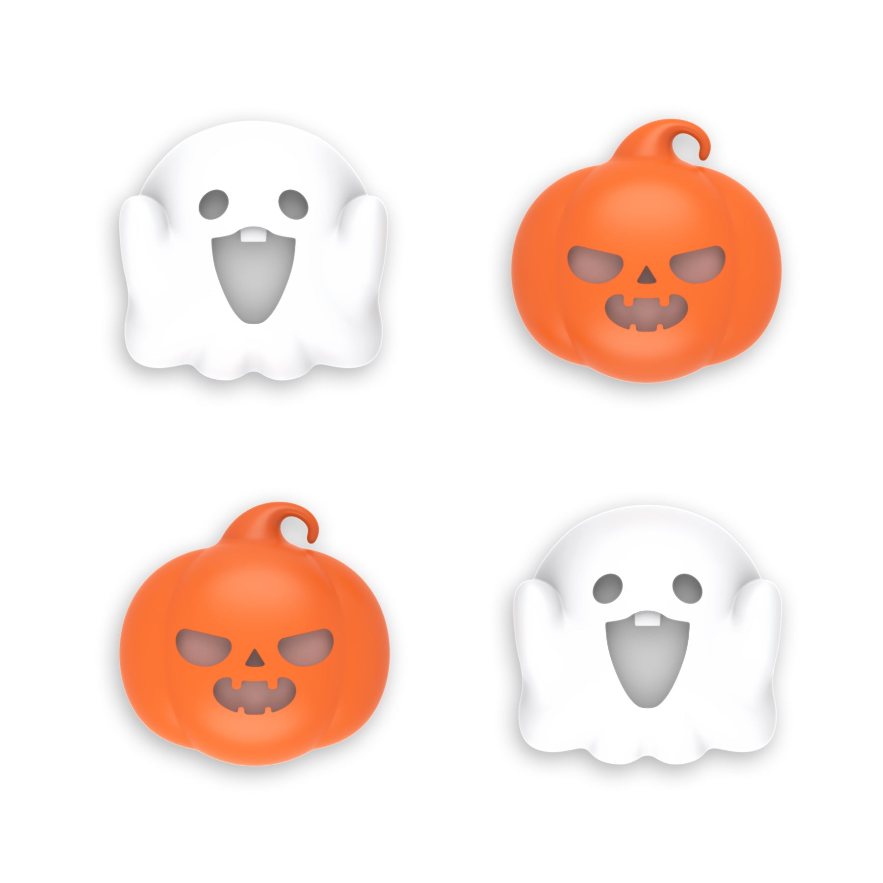 PlayVital Cute Universal Illuminated LED Thumbstick Grips for ps5 & ps4 & Xbox Series X/S & Xbox One & Switch Pro Controller - Spooky Ghost with Pumpkin PlayVital