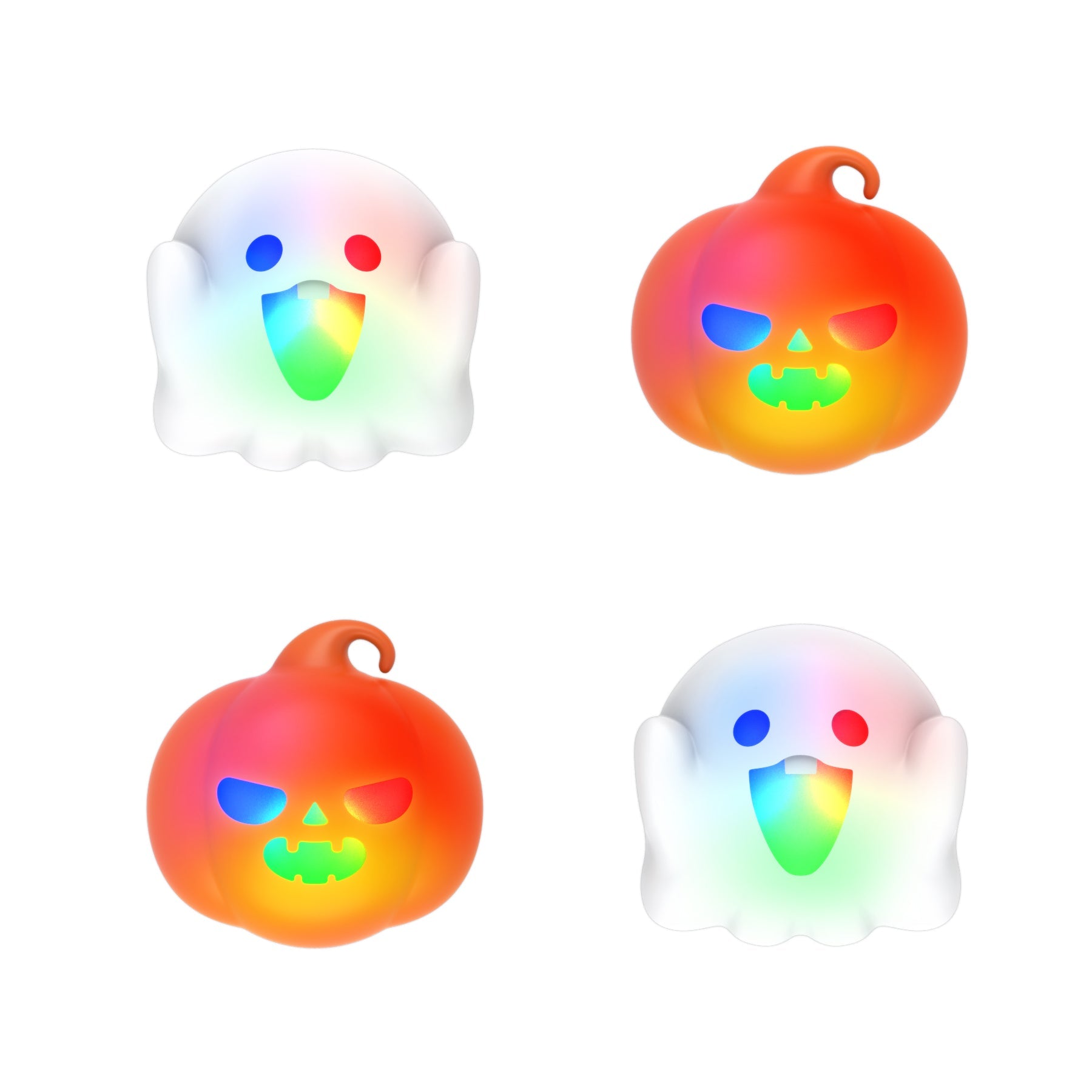 PlayVital Cute Universal Illuminated LED Thumbstick Grips for ps5 & ps4 & Xbox Series X/S & Xbox One & Switch Pro Controller - Spooky Ghost with Pumpkin PlayVital