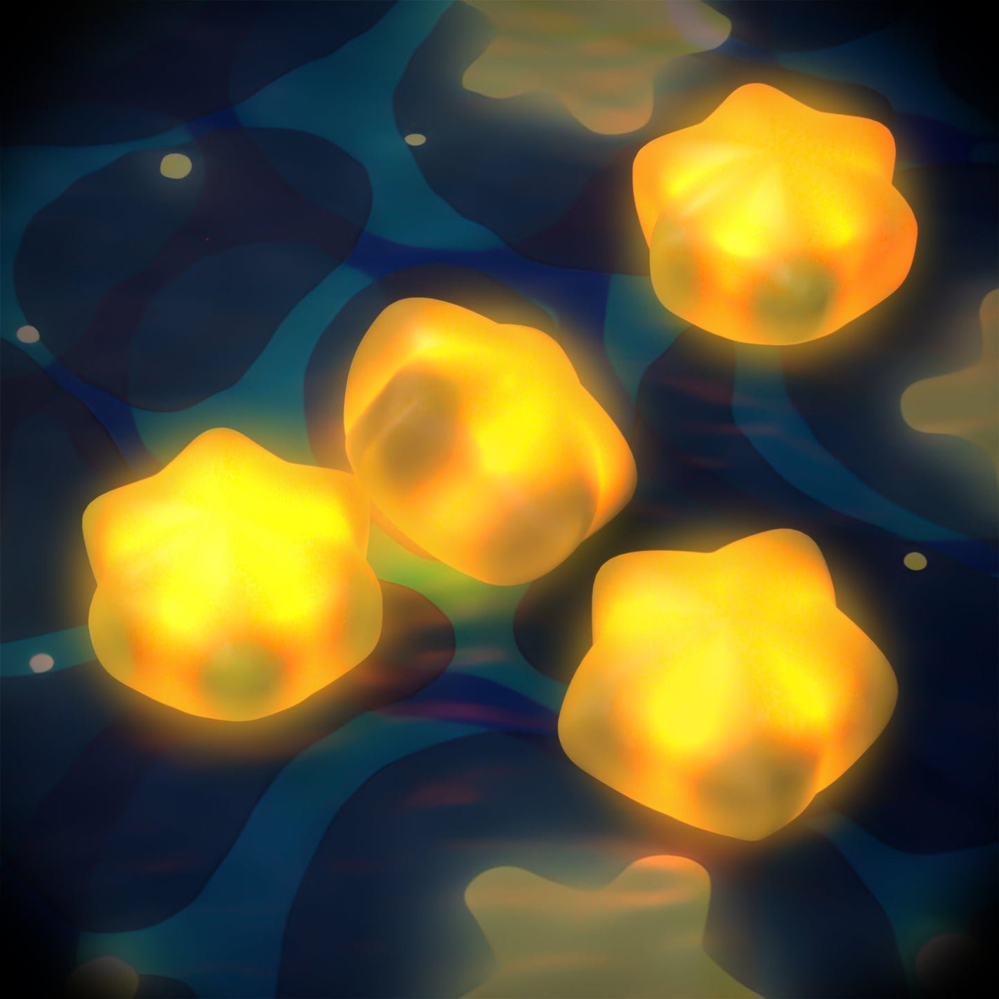 PlayVital Cute Universal Illuminated LED Thumbstick Grips for ps5 & ps4 & Xbox Series X/S & Xbox One & Switch Pro Controller - Stars PlayVital