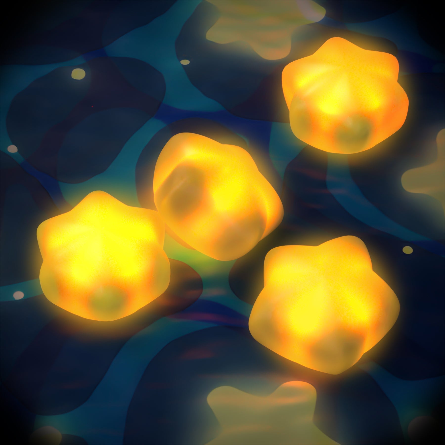 PlayVital Cute Universal Illuminated LED Thumbstick Grips for ps5 & ps4 & Xbox Series X/S & Xbox One & Switch Pro Controller - Stars PlayVital