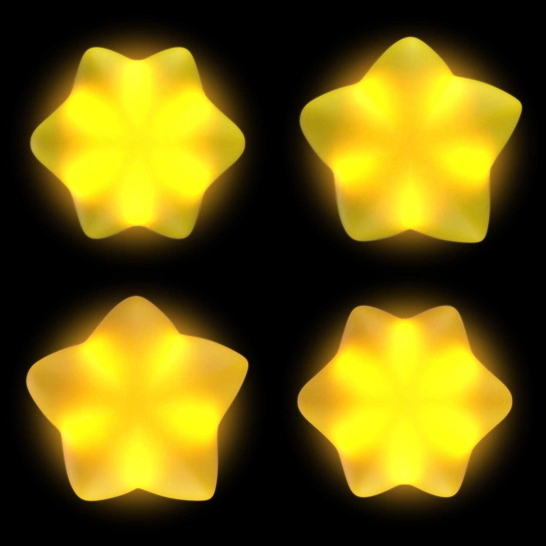 PlayVital Cute Universal Illuminated LED Thumbstick Grips for ps5 & ps4 & Xbox Series X/S & Xbox One & Switch Pro Controller - Stars PlayVital