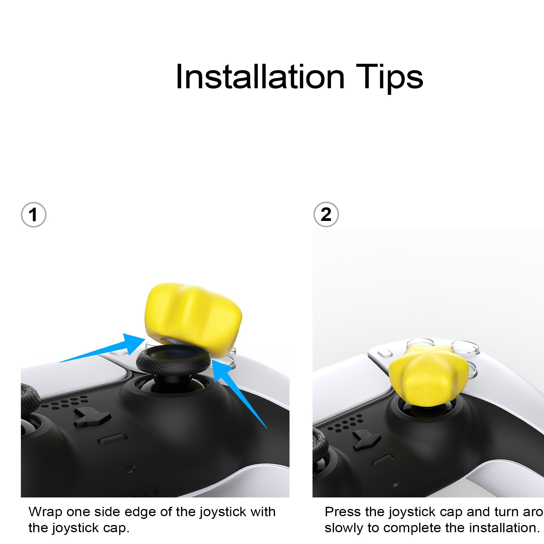 PlayVital Cute Universal Illuminated LED Thumbstick Grips for ps5 & ps4 & Xbox Series X/S & Xbox One & Switch Pro Controller - Stars PlayVital