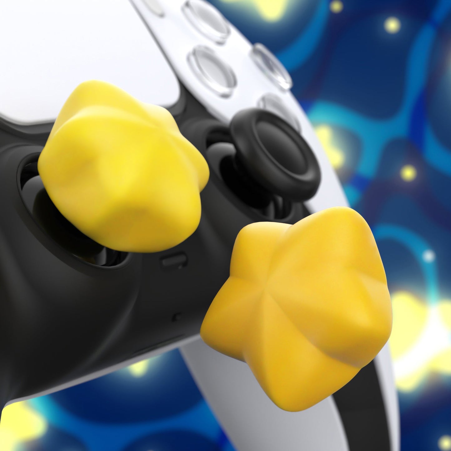 PlayVital Cute Universal Illuminated LED Thumbstick Grips for ps5 & ps4 & Xbox Series X/S & Xbox One & Switch Pro Controller - Stars PlayVital