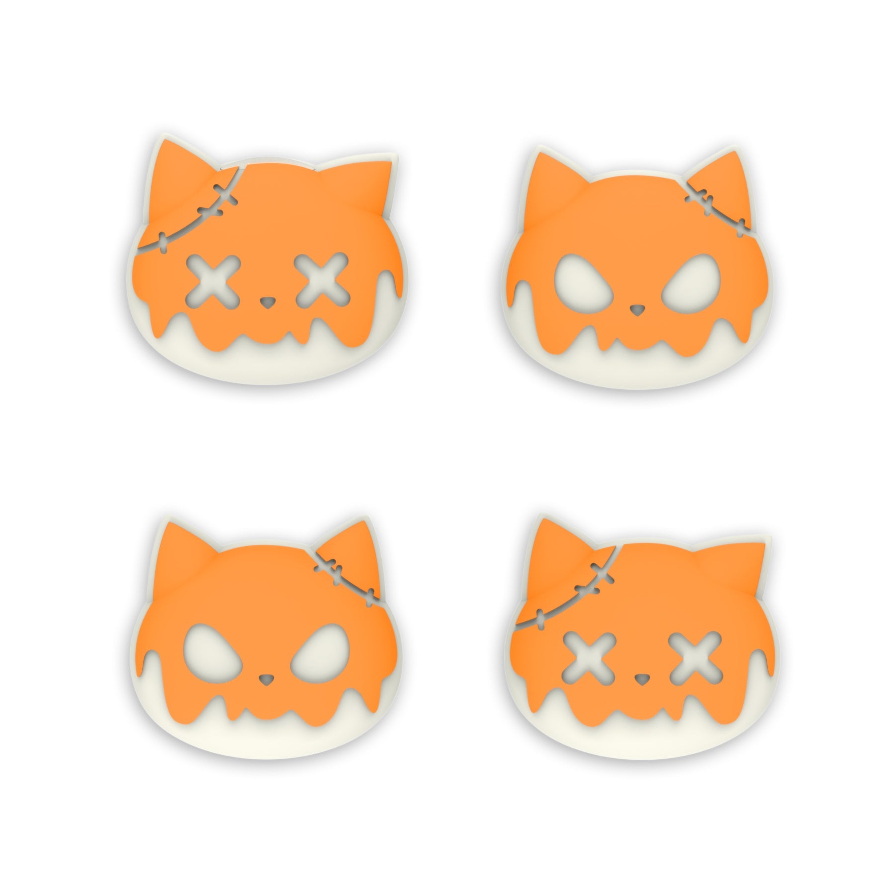 PlayVital Cute Universal Illuminated LED Thumbstick Grips for ps5 & ps4 & Xbox Series X/S & Xbox One & Switch Pro Controller - Tricky Kitty & Dorky Kitty PlayVital