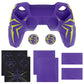PlayVital Cyber Spider Design Silicone Case for PS5 Controller with 2 Thumb Grips and 6 Sticker, Compatible with Charging Dock - Purple & Green