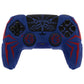 PlayVital Cyber Spider Design Silicone Case for PS5 Controller with 2 Thumb Grips and 6 Sticker, Compatible with Charging Dock - Red & Blue