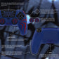 PlayVital Cyber Spider Design Silicone Case for PS5 Controller with 2 Thumb Grips and 6 Sticker, Compatible with Charging Dock - Red & Blue