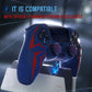PlayVital Cyber Spider Design Silicone Case for PS5 Controller with 2 Thumb Grips and 6 Sticker, Compatible with Charging Dock - Red & Blue PlayVital