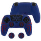 PlayVital Cyber Spider Design Silicone Case for PS5 Controller with 2 Thumb Grips and 6 Sticker, Compatible with Charging Dock - Red & Blue