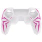 PlayVital Cyber Spider Design Silicone Case for PS5 Controller with 2 Thumb Grips and 6 Sticker, Compatible with Charging Dock - White & Pink