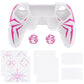 PlayVital Cyber Spider Design Silicone Case for PS5 Controller with 2 Thumb Grips and 6 Sticker, Compatible with Charging Dock - White & Pink
