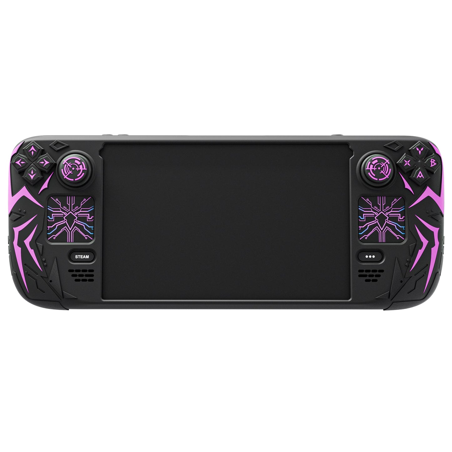 PlayVital Cyber Spider Protective Case with Back Button Enhancements & Thumb Grips & Trackpad Skins for Steam Deck OLED & LCD - Black PlayVital