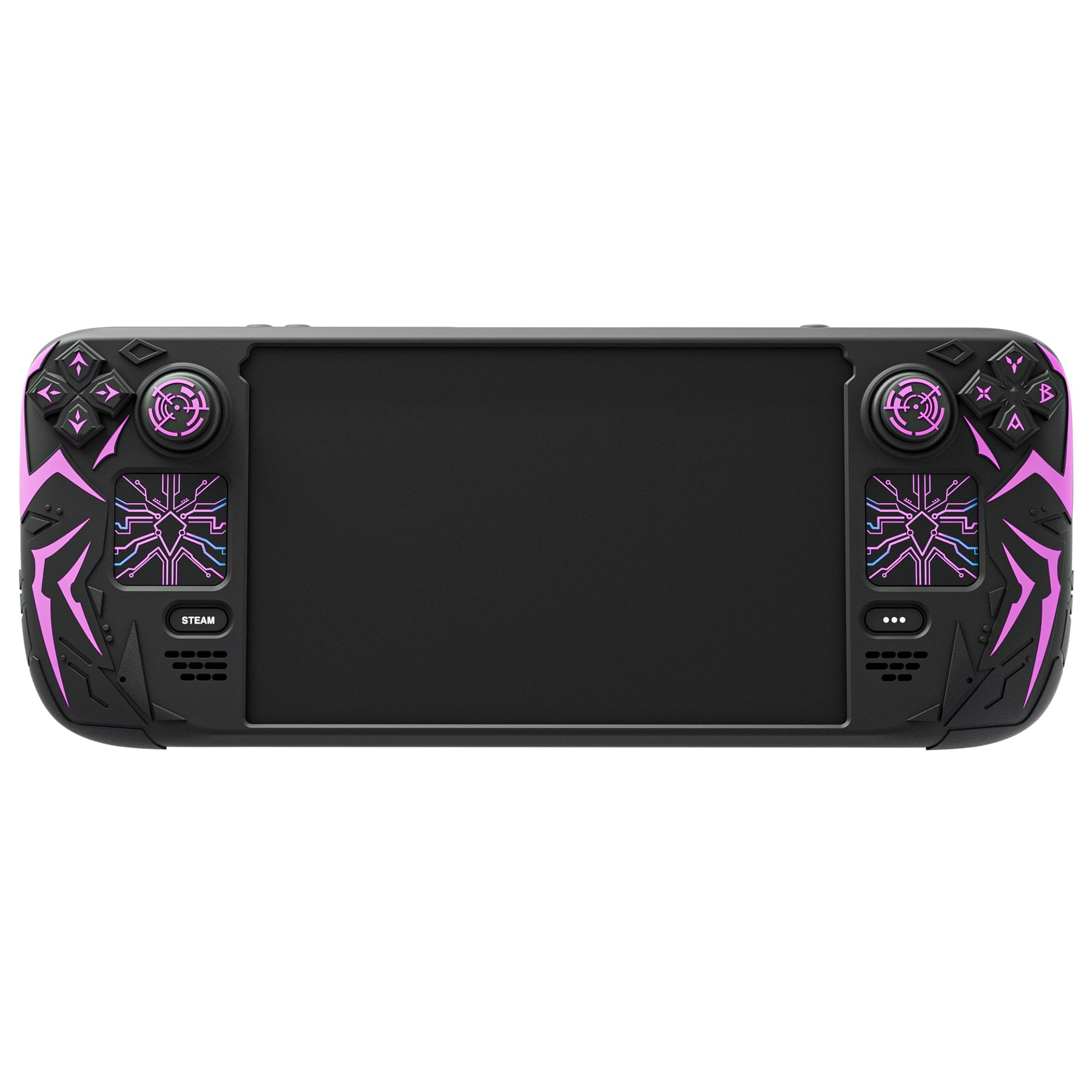 PlayVital Cyber Spider Protective Case with Back Button Enhancements & Thumb Grips & Trackpad Skins for Steam Deck OLED & LCD - Black PlayVital