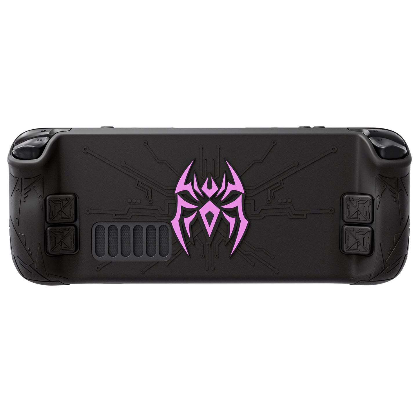 PlayVital Cyber Spider Protective Case with Back Button Enhancements & Thumb Grips & Trackpad Skins for Steam Deck OLED & LCD - Black PlayVital
