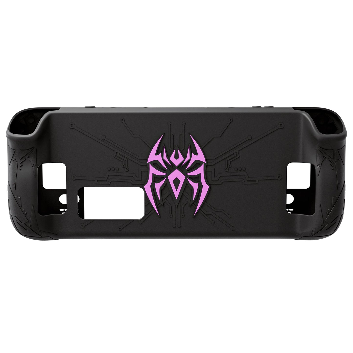 PlayVital Cyber Spider Protective Case with Back Button Enhancements & Thumb Grips & Trackpad Skins for Steam Deck OLED & LCD - Black PlayVital
