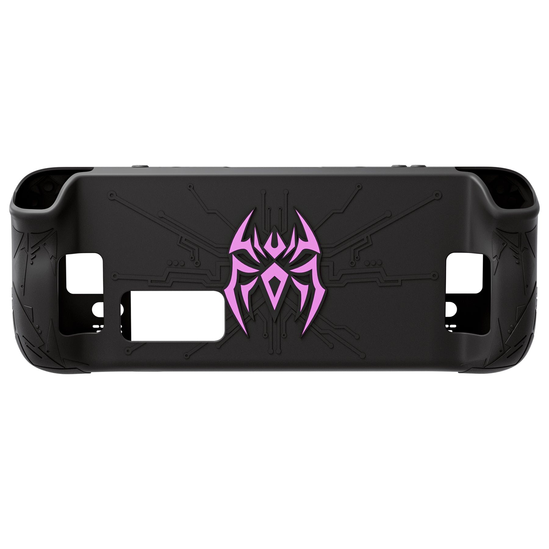 PlayVital Cyber Spider Protective Case with Back Button Enhancements & Thumb Grips & Trackpad Skins for Steam Deck OLED & LCD - Black PlayVital