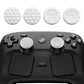 PlayVital Diamond Grain & Crack Bomb Design 4-Pack Thumb Grips for Steam Controller 2 (2026), Anti-Slip Textured Grip Caps - White PlayVital