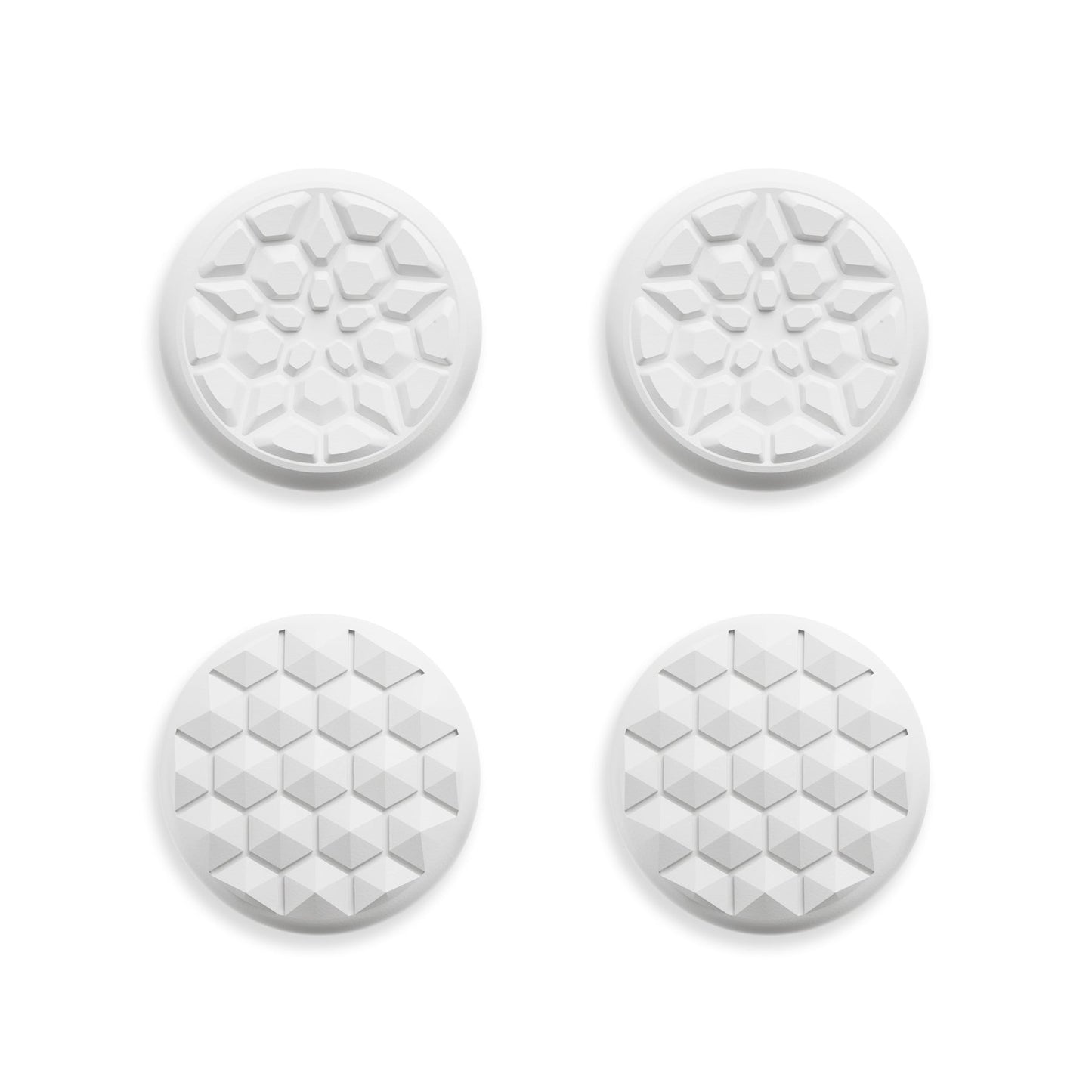 PlayVital Diamond Grain & Crack Bomb Design 4-Pack Thumb Grips for Steam Controller 2 (2026), Anti-Slip Textured Grip Caps - White PlayVital