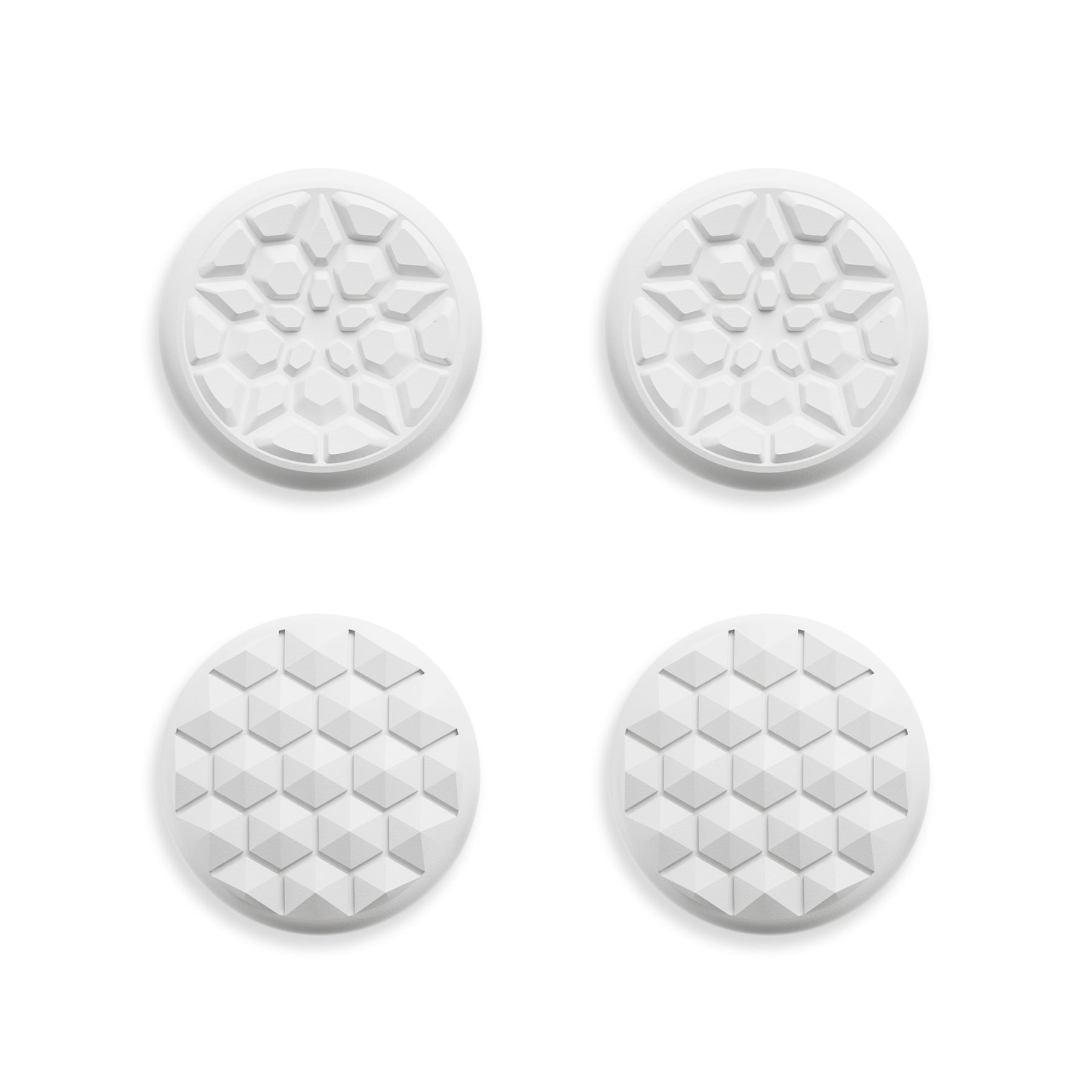 PlayVital Diamond Grain & Crack Bomb Design 4-Pack Thumb Grips for Steam Controller 2 (2026), Anti-Slip Textured Grip Caps - White PlayVital