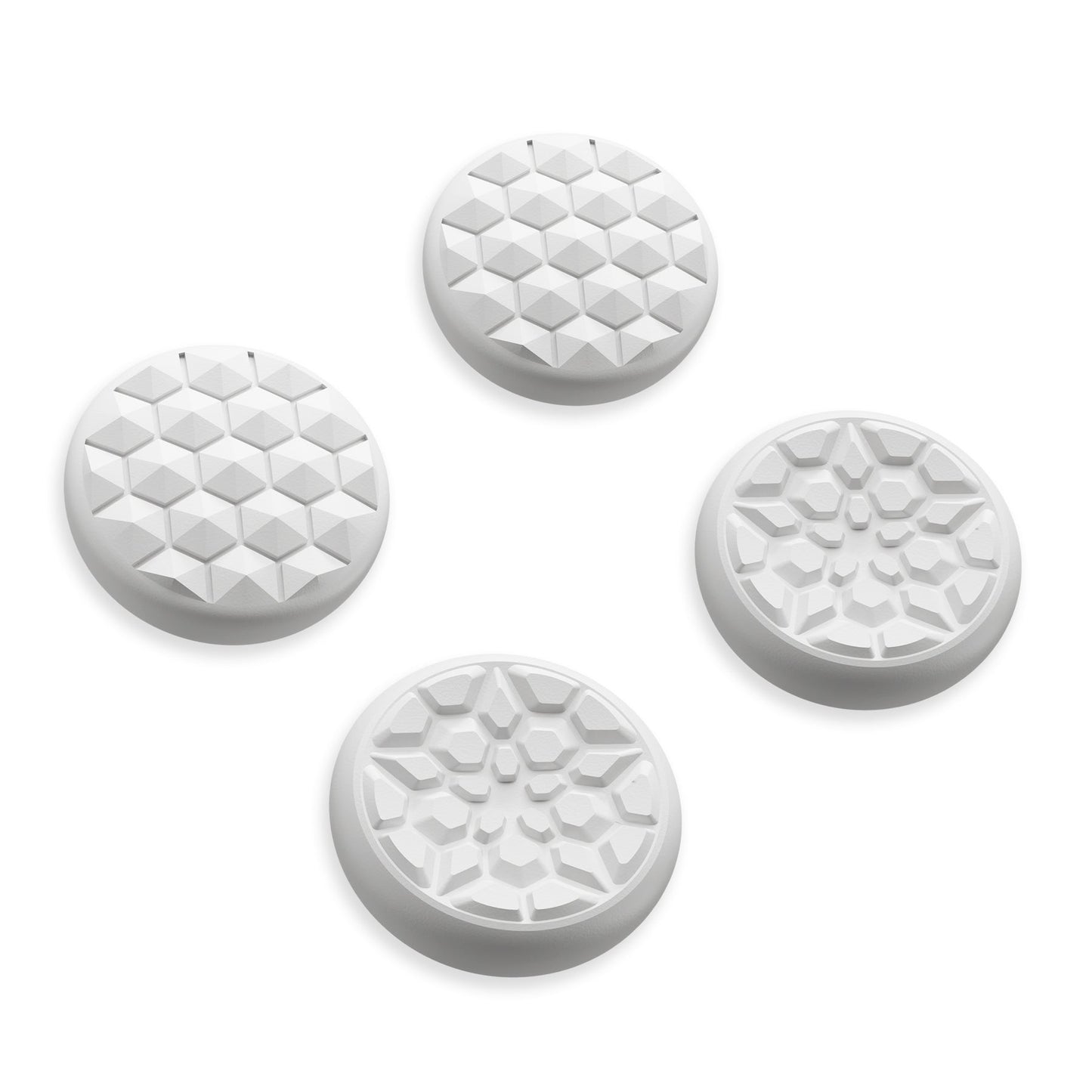 PlayVital Diamond Grain & Crack Bomb Design 4-Pack Thumb Grips for Steam Controller 2 (2026), Anti-Slip Textured Grip Caps - White PlayVital